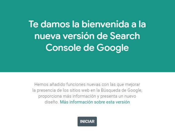 tutorial google search console bienvenida