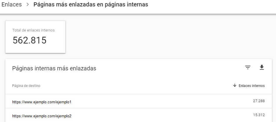 tutorial search console informe enlaces internos